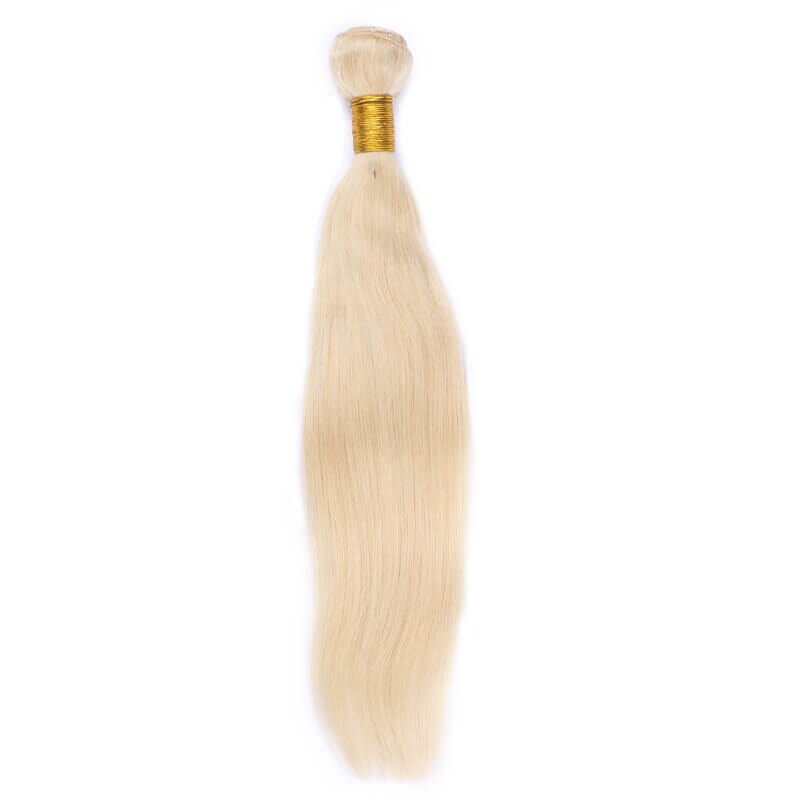 Eseewigs Human Hair Weft 613 Blonde Human Virgin Hair Straight Bundle 1pcs Double Weft Weave